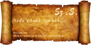Széplaki Sarolt névjegykártya